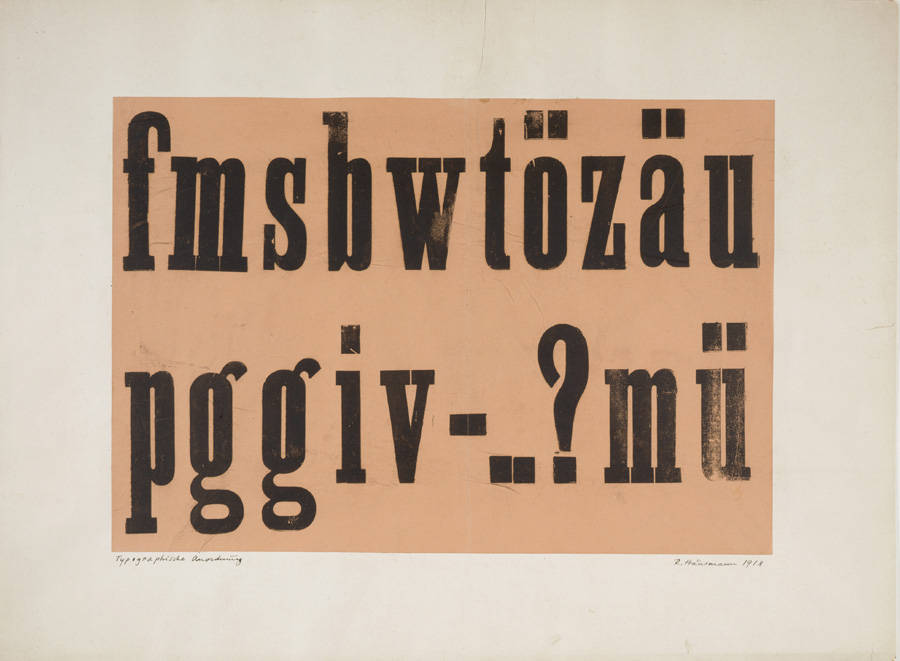 Raoul Hausmann, fmsbwtözäu, poster poem, 1918