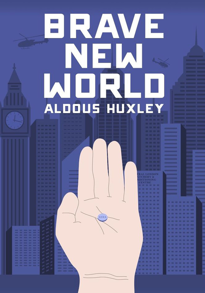 Εξώφυλλο για τον Θαυμαστό Καινούργιο Κόσμο του Άλντους Χάξλεϋ / Brave New World by Aldous Huxley, book cover