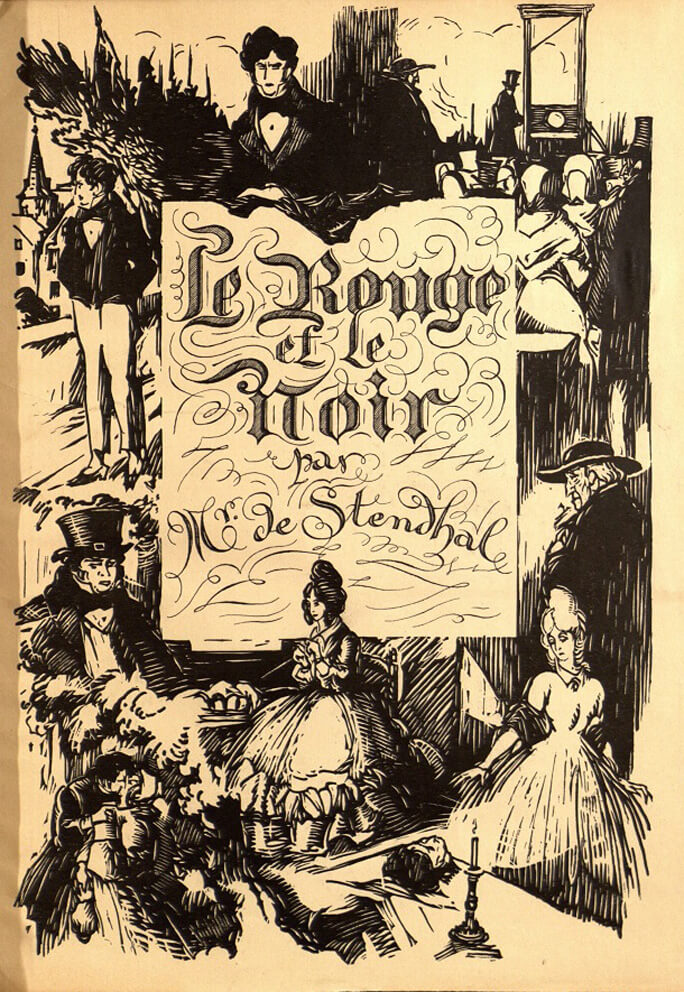 Εξώφυλλο του 19ου αιώνα για το Κόκκινο και το Μαύρο του Σταντάλ / Le Rouge et le Noir