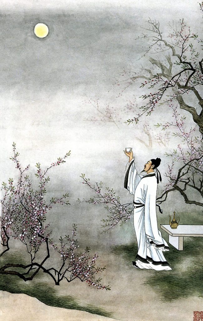 Li Bai drinking with the moon / O ποιητής Λι Πο πίνει στη φεγγαράδα