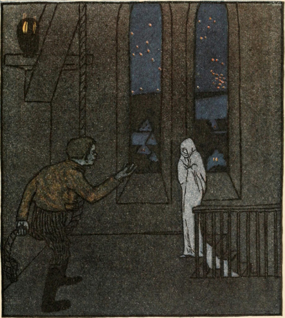 Grimm illustration by Albert Weisgerber. Story of a Boy Who Went Forth to Learn Fear