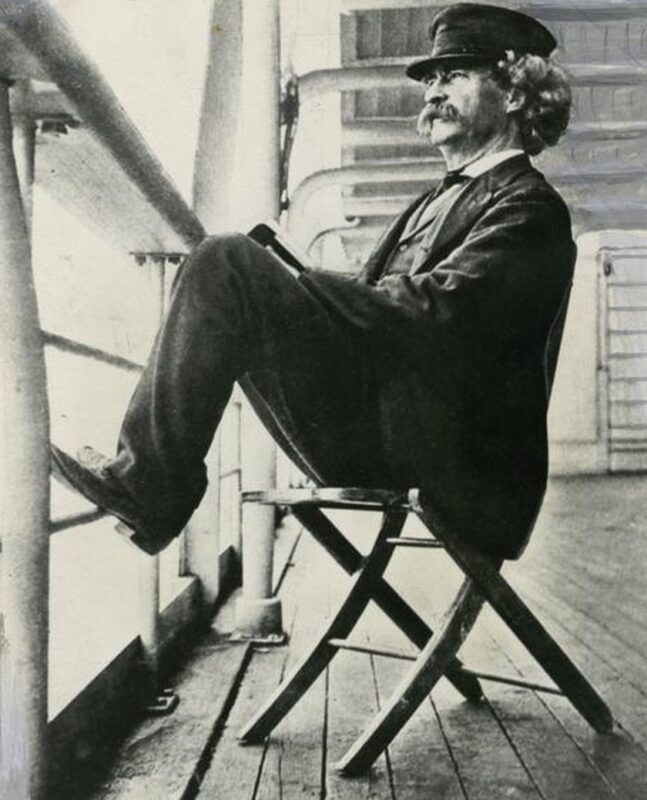 Ο Μαρκ Τουέιν ταξιδεύοντας σε καράβι / Mark Twain travelling in a boat