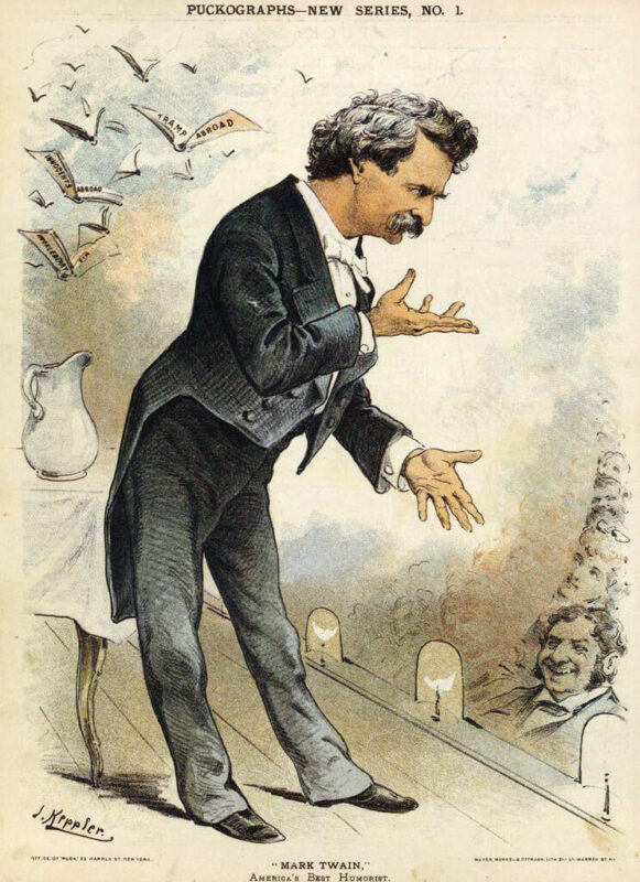 Ο Μαρκ Τουέιν σε σκίτσο εποχής / Mark Twain drawing