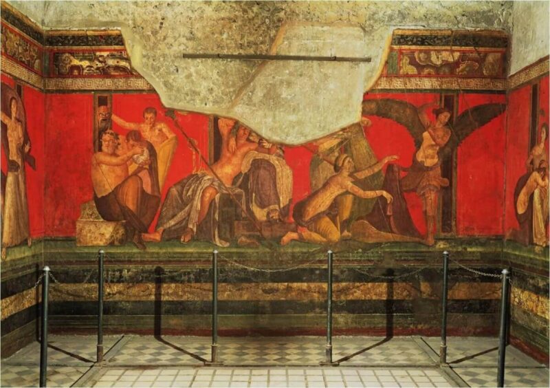 Διονυσιακά μυστήρια σε νωπογραφία της Πομπηίας / Dionysiac mystery fresco painting, Villa of the Mysteries, Pompeii