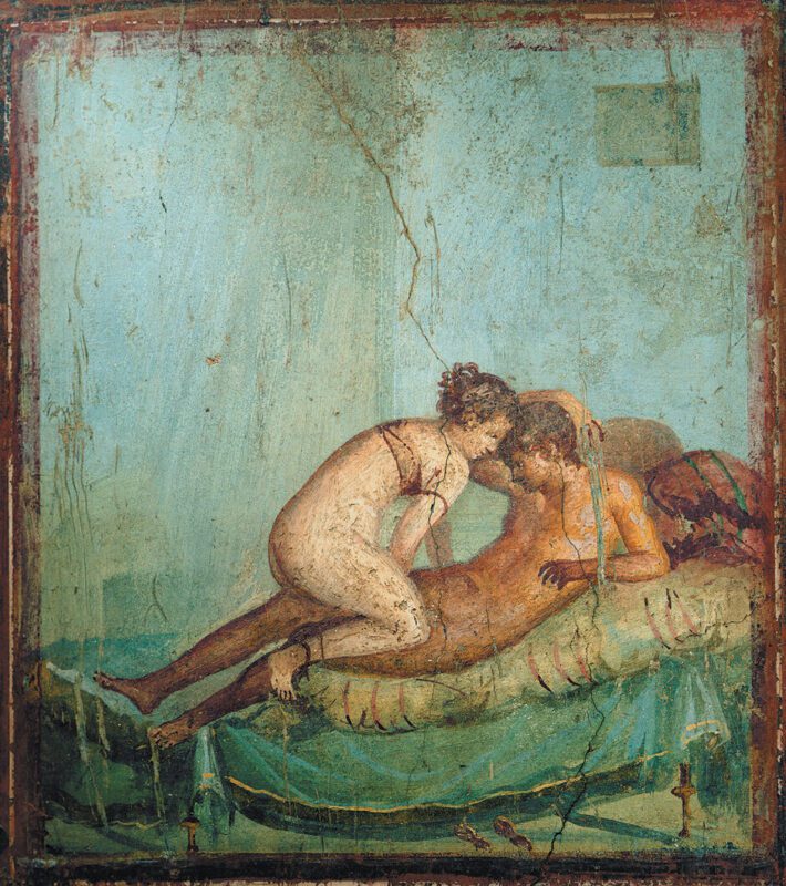 Έρωτας σε τοιχογραφία της αρχαίας Πομπηίας / Love making in Pompeii, wall painting
