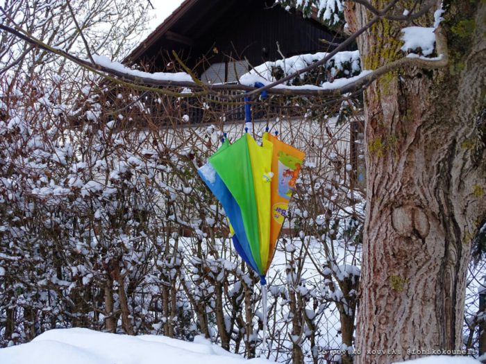 Παγωμένη ομπρέλα. Χειμώνας στο Münchberg της Βαυαρίας / Frozen umbrella. Winter in Münchberg, Bavaria