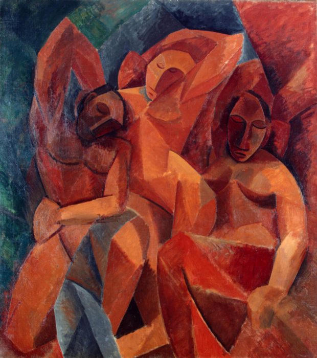 Picasso's early cubist paining, Three Women (1908) / Τρεις Γυναίκες, πίνακας του Πικάσο