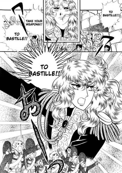 To Bastille! The Rose of Versailles / Versailles no Bara / Lady Oscar manga / Σελίδα από το μάνγκα του Ρόδου των Βερσαλλιών
