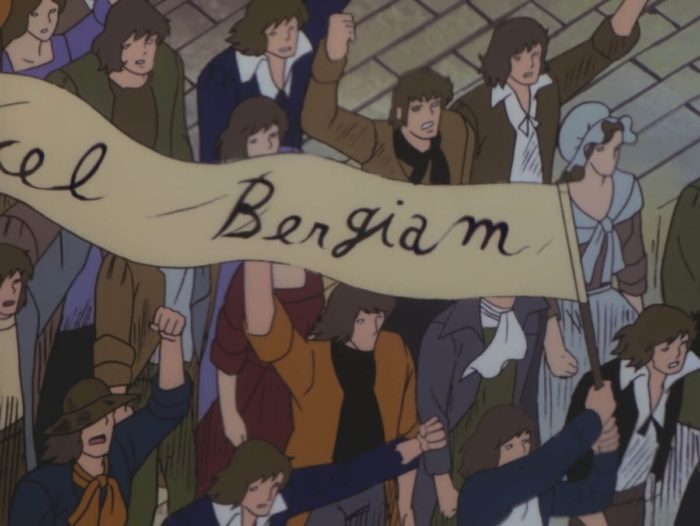 People's protest and the French Revolution, as seen in The Rose of Versailles anime series / Πορεία του λαού την εποχή της Γαλλικής Επανάστασης, όπως παρουσιάζεται στη σειρά άνιμε Το Ρόδο των Βερσαλλιών